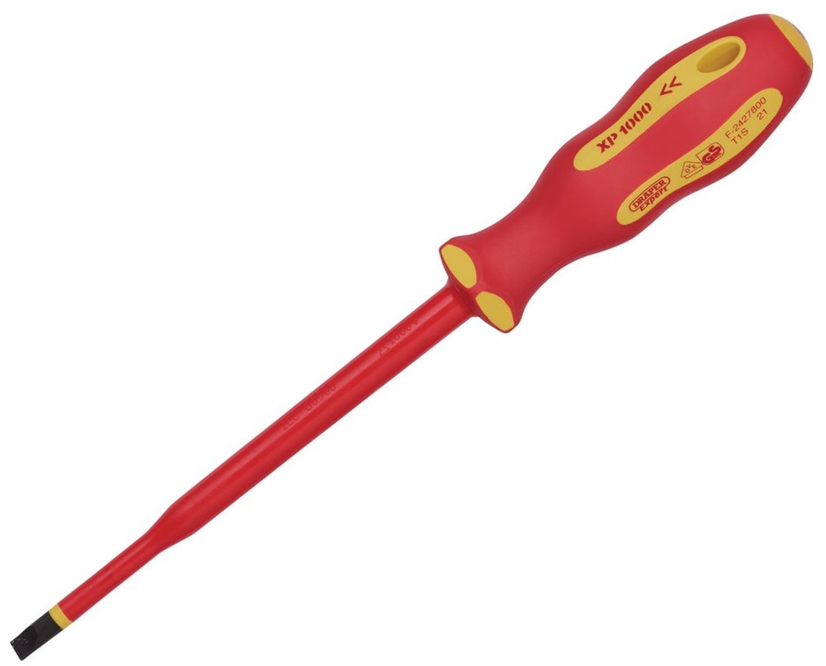 Draper XP1000 VDE Slimline Plain Slot Screwdriver 6.5 x 150mm 02162