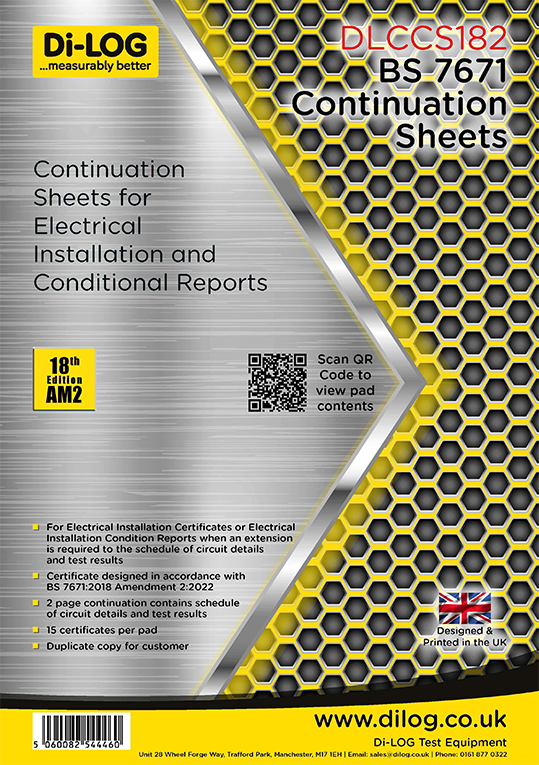 Di-Log DLCCS182 Continuation Sheets
