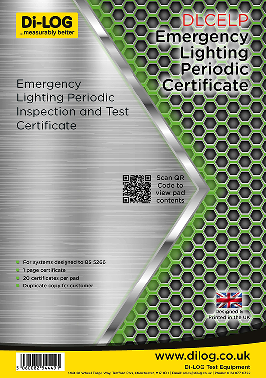 Di-Log DLCELP Emergency Lighting Periodic Inspection And Test Certificate